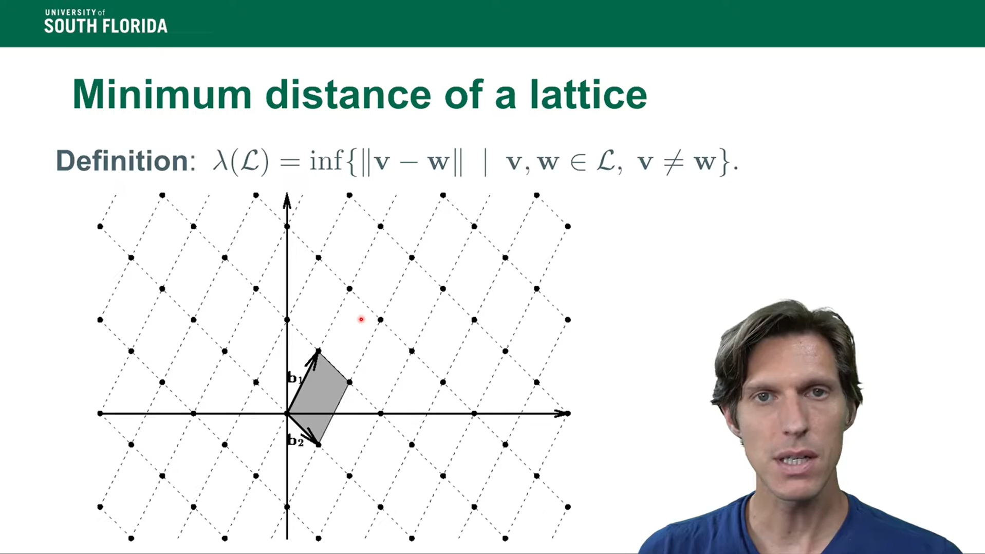 Euclidean lattices lecture screenshot